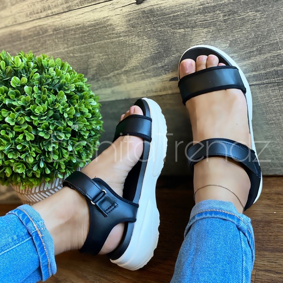 white athletic sandals